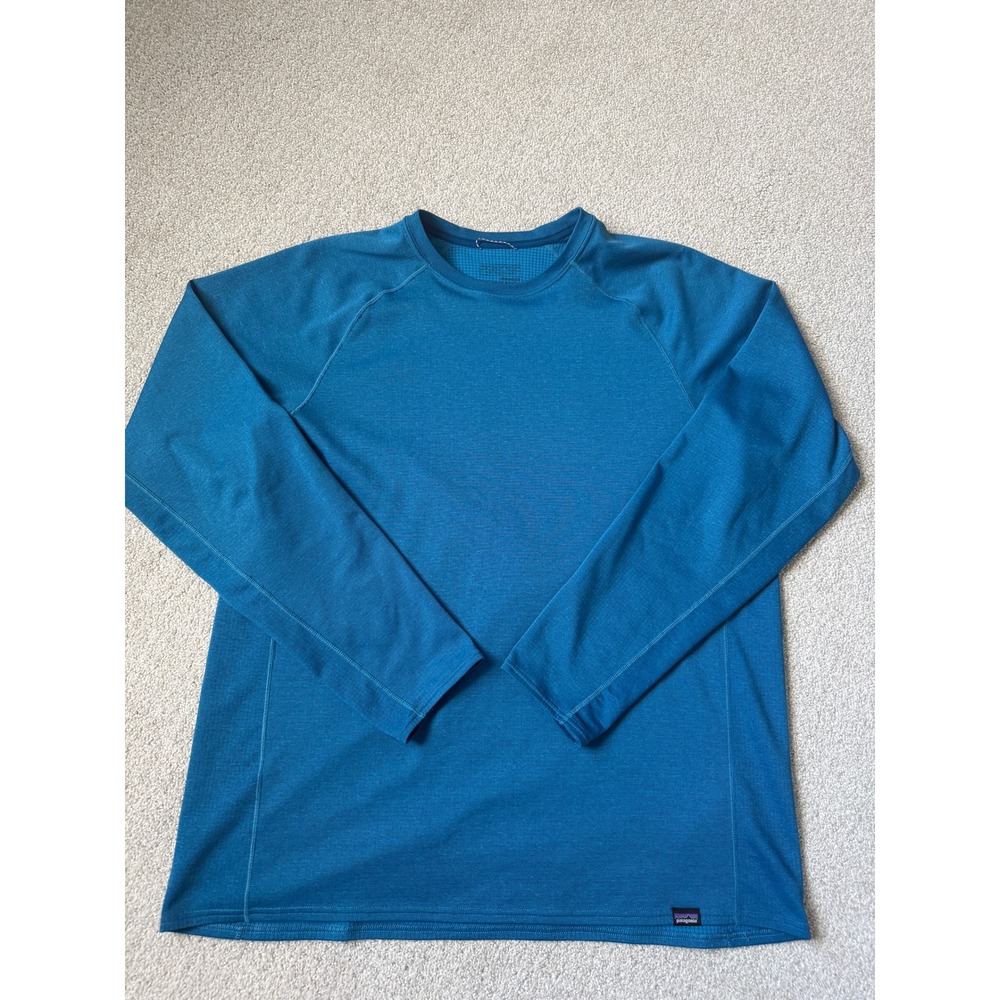 Patagonia Baselayer Mens Size XL Teal Midweight Capilene Long Sleeve Thermal Top